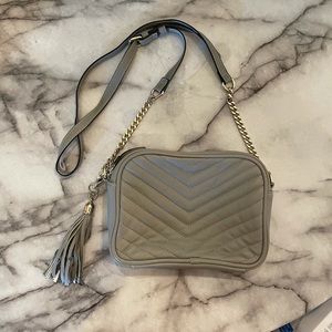Gray cross body bag
